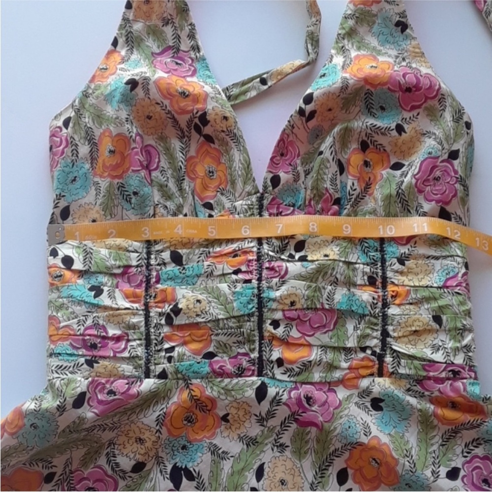 Molly New York Floral Halter Dress - Multicolor. Cute low cut short length